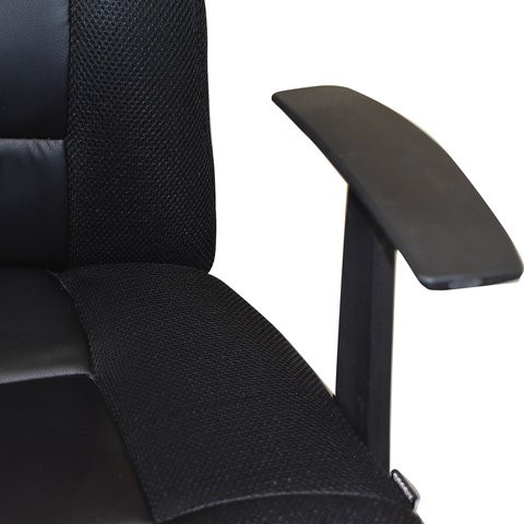 Офисное кресло Brabix Fusion EX-560 (экокожа/ткань, хром, черное) в Новосибирске - изображение 3