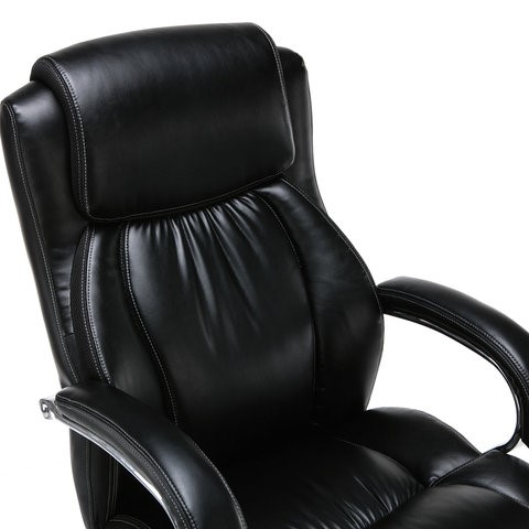 Офисное кресло Brabix Premium Status HD-003 (рециклированная кожа, хром, черное) в Новосибирске - изображение 4
