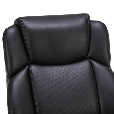 Кресло Brabix Premium Favorite EX-577 (пружинный блок, рециклированная кожа, черное) 531934 в Новосибирске - изображение 5