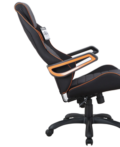 Кресло компьютерное Brabix Techno Pro GM-003 (ткань, черное/серое, вставки оранжевые) в Новосибирске - предосмотр 1