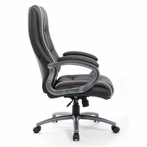Офисное кресло Brabix Premium Strong HD-009 (экокожа черная, ткань серая) в Новосибирске - предосмотр 1