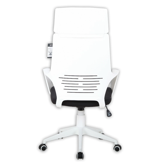 Офисное кресло Brabix Premium Prime EX-515 (пластик белый, ткань, черное) в Новосибирске - изображение 3