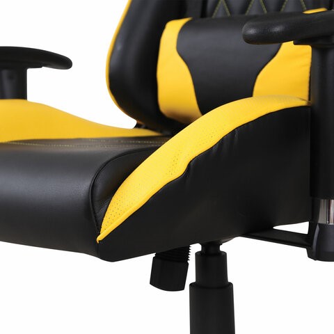 Офисное кресло Brabix GT Master GM-110 (две подушки, экокожа, черное/желтое) 531927 в Новосибирске - изображение 10