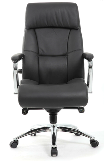 Офисное кресло из натуральной кожи BRABIX PREMIUM "Phaeton EX-502", хром, черное, 530882 в Новосибирске - изображение 4