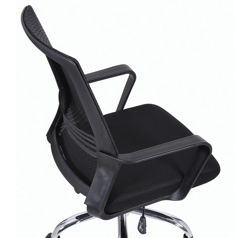 Кресло офисное Brabix Daily MG-317 (с подлокотниками, хром, черное) 531833 в Новосибирске - изображение 7