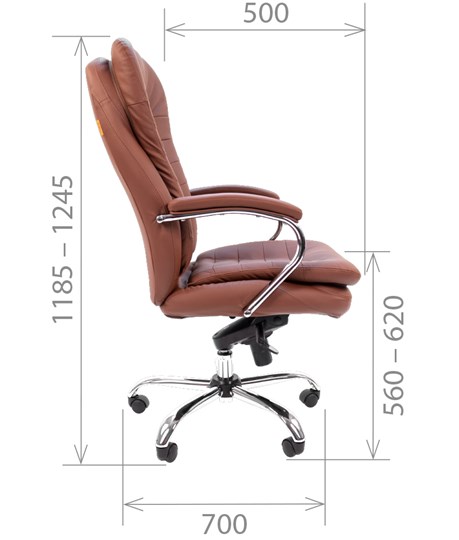 Офисное кресло CHAIRMAN 795 экокожа, цвет коричневый в Новосибирске - изображение 2