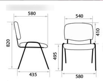 Офисный стул ISO ноги хром +черный кожзам в Новосибирске - предосмотр 1