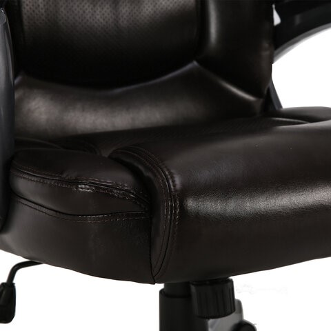 Офисное кресло Brabix Premium Favorite EX-577 (пружинный блок, рециклир. кожа, коричневое) 531936 в Новосибирске - изображение 8