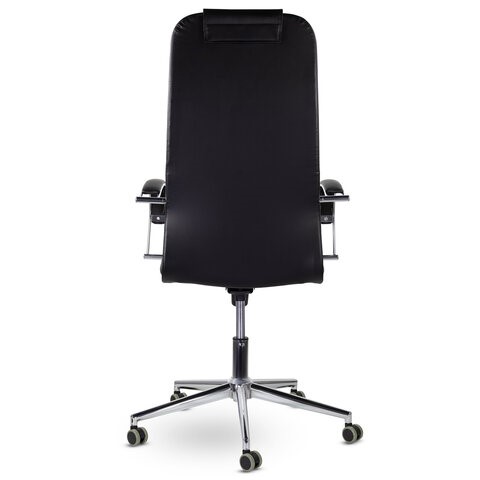 Кресло офисное Brabix Premium Pilot EX-610 CH (хром, кожзам, черное) 532418 в Новосибирске - изображение 4