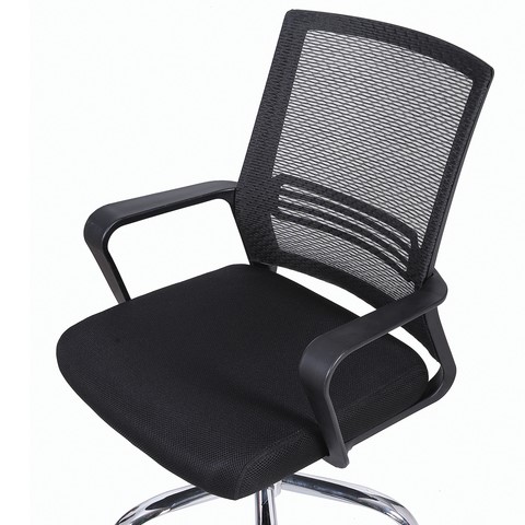 Кресло офисное Brabix Daily MG-317 (с подлокотниками, хром, черное) 531833 в Новосибирске - изображение 5