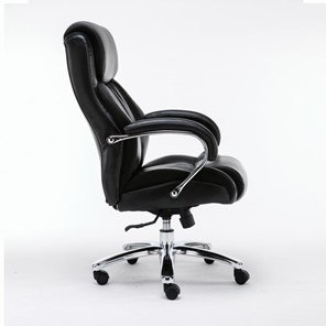 Офисное кресло Brabix Premium Status HD-003 (рециклированная кожа, хром, черное) в Новосибирске - предосмотр 1