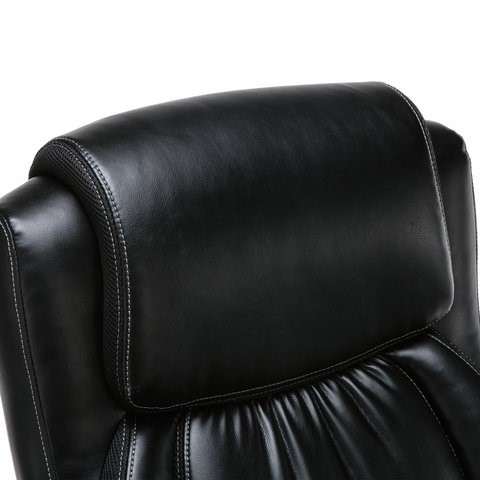 Офисное кресло Brabix Premium Status HD-003 (рециклированная кожа, хром, черное) в Новосибирске - изображение 5