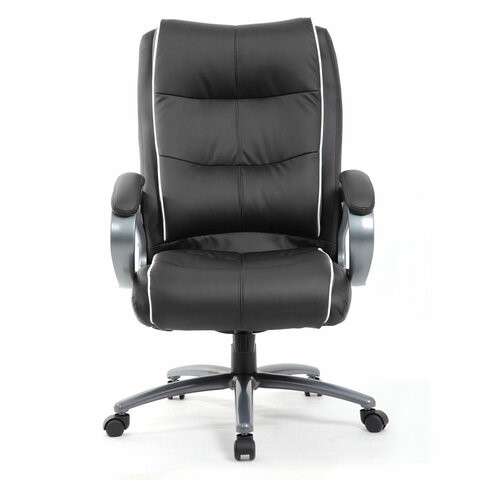 Офисное кресло Brabix Premium Strong HD-009 (экокожа черная, ткань серая) в Новосибирске - изображение 4