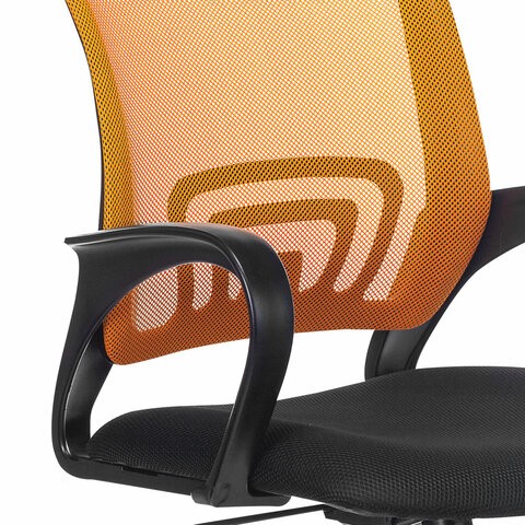 Компьютерное кресло Brabix Fly MG-396 (с подлокотниками, сетка, оранжевое/черное) в Новосибирске - изображение 4