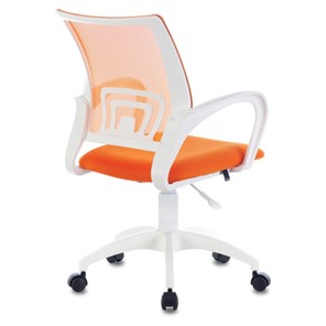 Кресло офисное Brabix Fly MG-396W (с подлокотниками, пластик белый, сетка, оранжевое) в Новосибирске - предосмотр 3