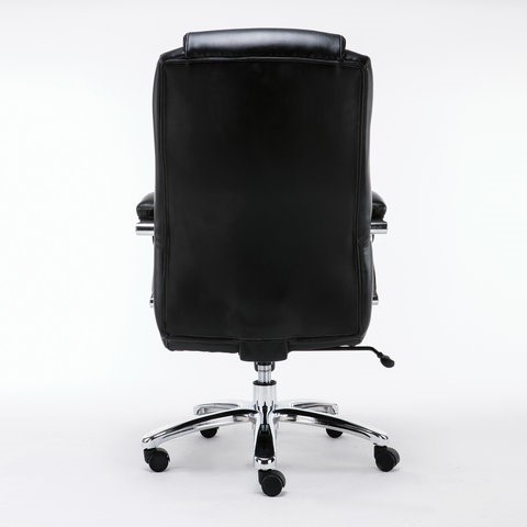 Офисное кресло Brabix Premium Status HD-003 (рециклированная кожа, хром, черное) в Новосибирске - изображение 3