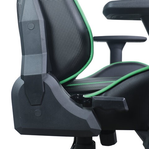 Офисное кресло Brabix GT Carbon GM-120 (две подушки, экокожа, черное/зеленое) в Новосибирске - изображение 11
