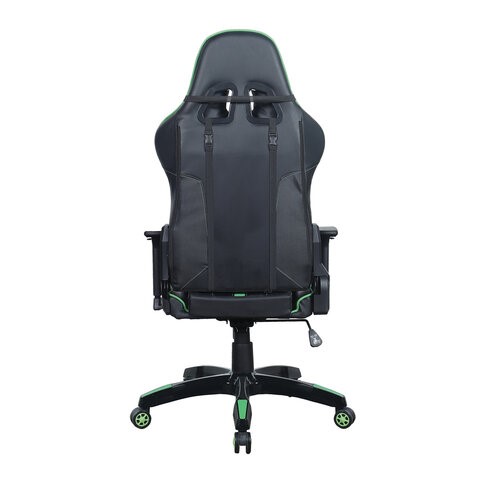 Офисное кресло Brabix GT Carbon GM-120 (две подушки, экокожа, черное/зеленое) в Новосибирске - изображение 3