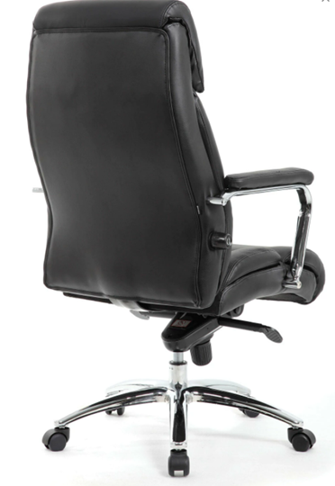 Офисное кресло из натуральной кожи BRABIX PREMIUM "Phaeton EX-502", хром, черное, 530882 в Новосибирске - изображение 2