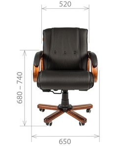 Офисное кресло CHAIRMAN 653M кожа черная в Новосибирске - предосмотр 1