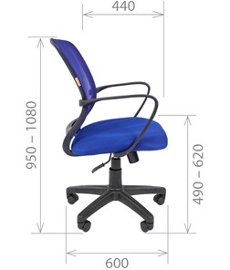 Офисное кресло CHAIRMAN 698 black TW-05, ткань, цвет синий в Новосибирске - предосмотр 2