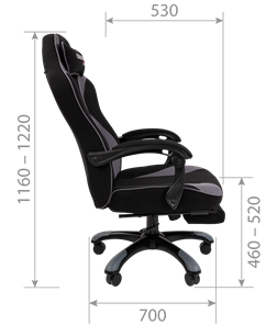 Игровое кресло CHAIRMAN GAME 35 с выдвижной подставкой для ног Ткань  черная / Ткань красная в Новосибирске - предосмотр 8