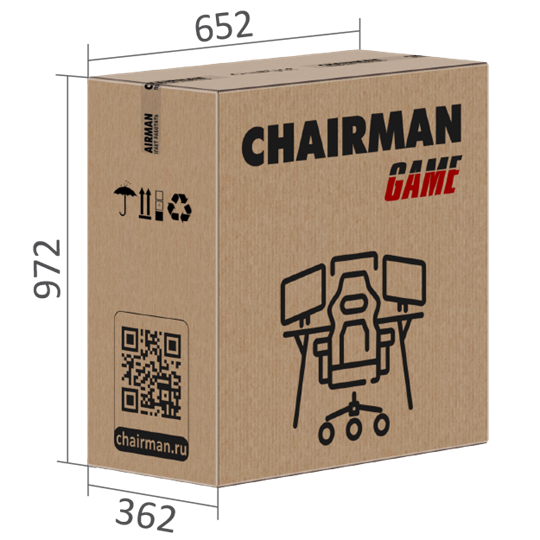 Игровое кресло CHAIRMAN GAME 35 с выдвижной подставкой для ног Ткань  черная / Ткань красная в Новосибирске - изображение 9