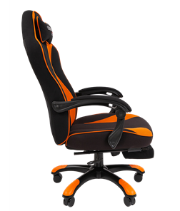 Игровое кресло CHAIRMAN GAME 35 с выдвижной подставкой для ног Ткань черная / Ткань оранжевая в Новосибирске - предосмотр 2