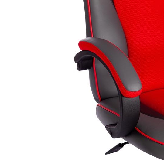 Кресло компьютерное RACER GT new кож/зам/ткань, металлик/красный, арт.13249 в Новосибирске - изображение 10