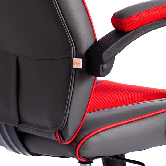 Кресло компьютерное RACER GT new кож/зам/ткань, металлик/красный, арт.13249 в Новосибирске - изображение 12