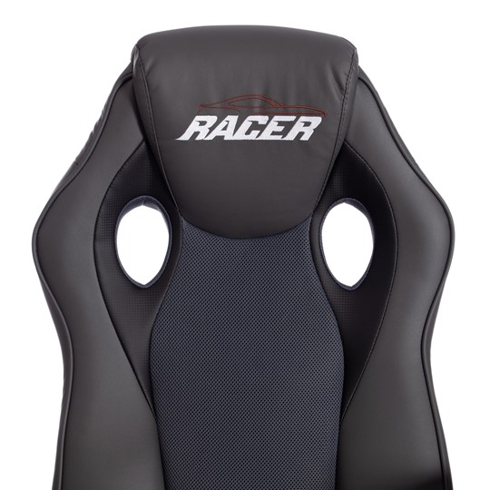 Кресло компьютерное RACER GT new кож/зам/ткань, металлик/серый, арт.13251 в Новосибирске - изображение 6