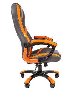 Кресло офисное CHAIRMAN GAME 22 эко кожа, серый/оранжевый в Новосибирске - предосмотр 4