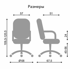 Кресло для офиса CLASSIC (PL64) ткань CAGLIARI коричневый в Новосибирске - предосмотр 1