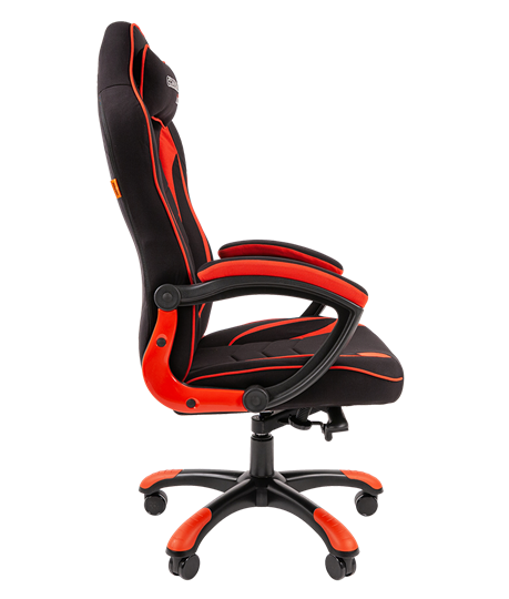 Кресло игровое CHAIRMAN GAME 28 Полиэстер комбинированная ткань красный/черный в Новосибирске - изображение 3
