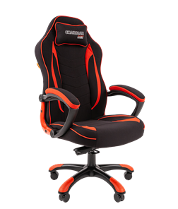 Кресло игровое CHAIRMAN GAME 28 Полиэстер комбинированная ткань красный/черный в Бердске