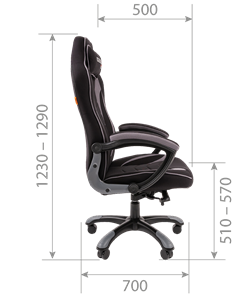 Кресло игровое CHAIRMAN GAME 28 Полиэстер комбинированная ткань серый/черный в Новосибирске - предосмотр 2