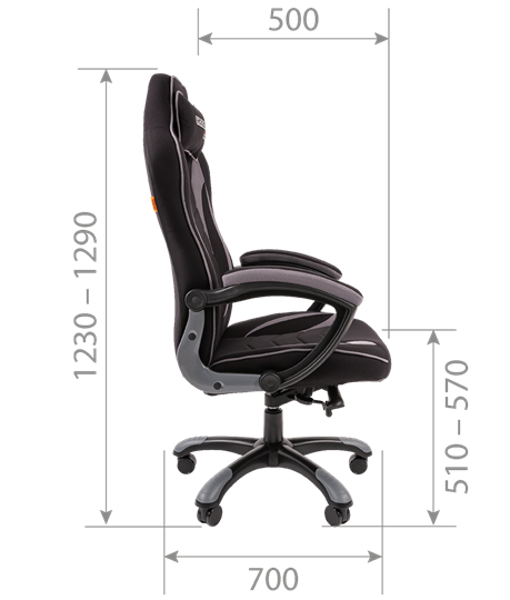 Кресло игровое CHAIRMAN GAME 28 Полиэстер комбинированная ткань серый/черный в Новосибирске - изображение 2