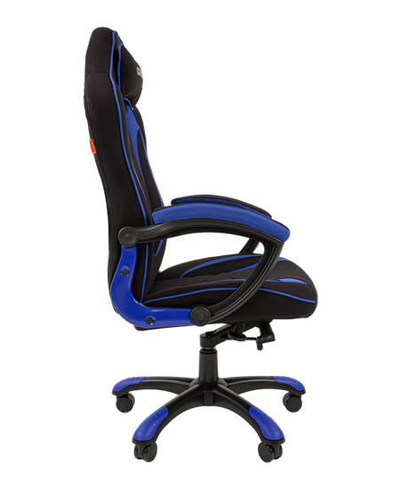 Кресло игровое CHAIRMAN GAME 28 Полиэстер комбинированная ткань синий/черный в Новосибирске - изображение 3