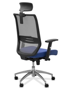 Кресло офисное Aero с подголовником, сетка/ткань TW / черная/ синяя в Новосибирске - предосмотр 6