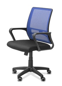 Кресло для сотрудника Акцент, сетка YM/ткань TW / синяя/черная в Новосибирске