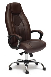 Кресло BOSS Lux, кож/зам, коричневый/коричневый перфорированный, арт.9816 в Новосибирске