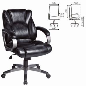 Офисное кресло BRABIX "Eldorado EX-504", экокожа, черное, 530874 в Новосибирске - предосмотр 3