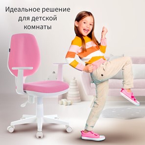 Кресло офисное Brabix Fancy MG-201W (с подлокотниками, пластик белый, розовое) 532409 в Новосибирске - предосмотр 5