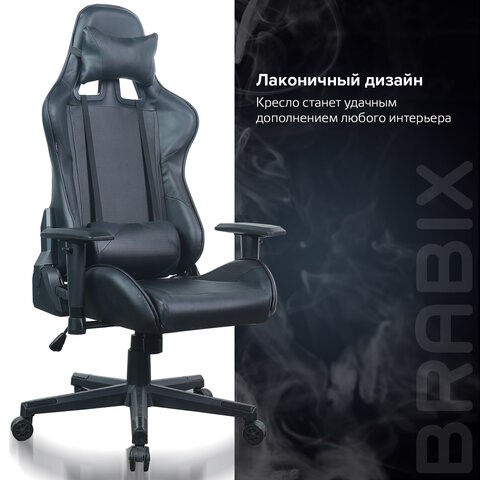 Кресло компьютерное Brabix GT Carbon GM-115 (две подушки, экокожа, черное) 531932 в Новосибирске - изображение 17