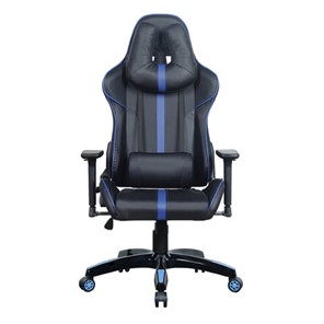 Офисное кресло BRABIX "GT Carbon GM-120", две подушки, экокожа, черное/синее, 531930 в Новосибирске - предосмотр 3