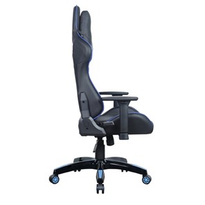Офисное кресло BRABIX "GT Carbon GM-120", две подушки, экокожа, черное/синее, 531930 в Новосибирске - предосмотр 4