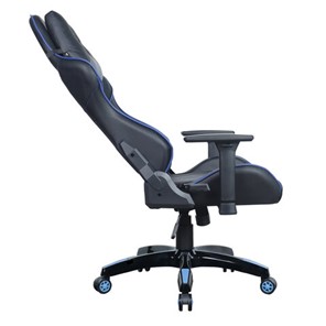 Офисное кресло BRABIX "GT Carbon GM-120", две подушки, экокожа, черное/синее, 531930 в Новосибирске - предосмотр 7