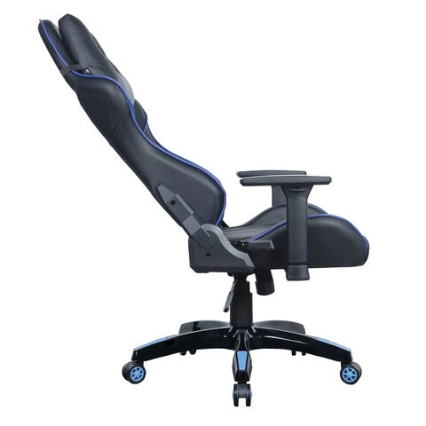 Офисное кресло BRABIX "GT Carbon GM-120", две подушки, экокожа, черное/синее, 531930 в Новосибирске - изображение 7