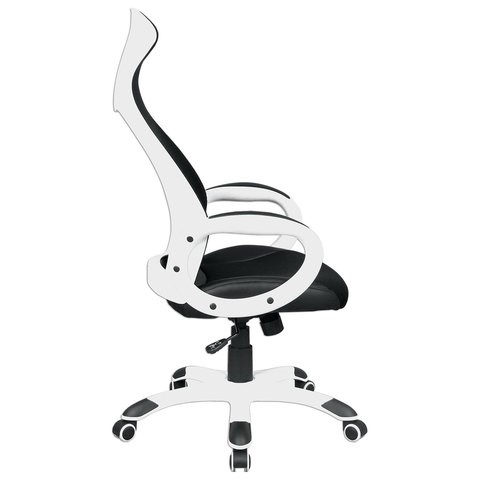 Офисное кресло Brabix Premium Genesis EX-517 (пластик белый, ткань/экокожа/сетка черная) 531573 в Новосибирске - изображение 2