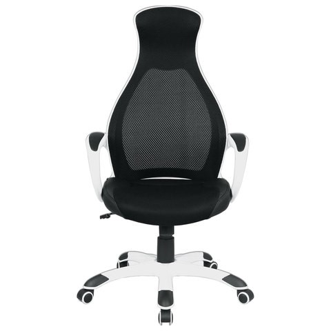 Офисное кресло Brabix Premium Genesis EX-517 (пластик белый, ткань/экокожа/сетка черная) 531573 в Новосибирске - изображение 3